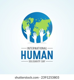 International Human Solidarity Day (IHSD) is observed every year on December 20. Vector template for banner, greeting card, poster with background. Vector illustration.