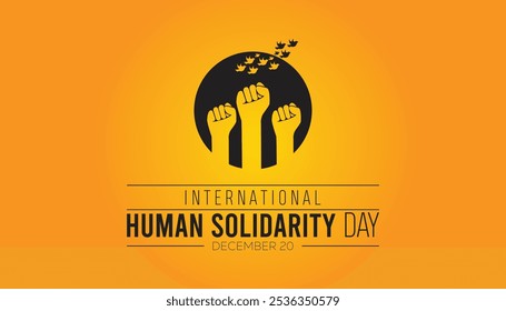 O Dia Internacional da Solidariedade Humana é observado todos os anos em dezembro. Conceito de conscientização de pessoas. plano de fundo, cartaz, modelo de banner Design de ilustração vetorial.