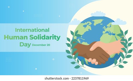 International Human Solidarity Day on December 20 business brochure flyer banner design horizontal template vector, cover presentation abstract, modern publication poster and flag-banner.