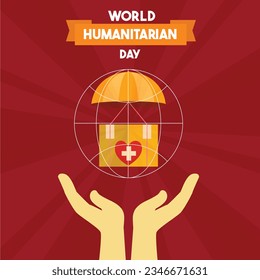 International humanitarian and charity minimal isolated logo vector design image day with beautiful text, font, and decent background.