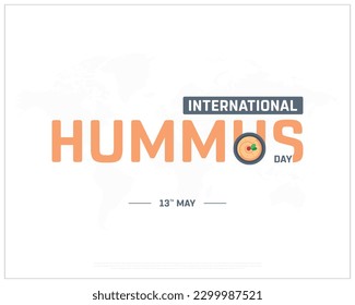 International Hummus Day, Hummus Day, International Day, Delicious Hummus, Typographic Design, Concept, Typography, Corporate Design, 13th May, Vector, Eps, Hummus, Healthy Food, Food, Creative, Icon