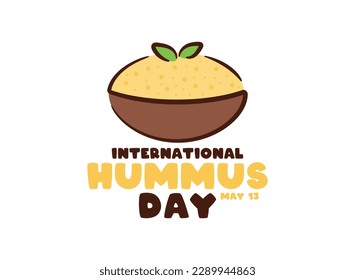 International Hummus Day design vector on white background. May 13. Poster, banner, card, background. Eps 10.
