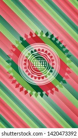 international icon inside christmas badge background.