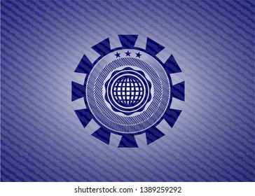 international icon inside jean background
