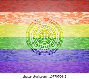 international icon inside lgbt colors emblem 