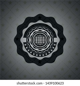 international icon inside realistic dark emblem