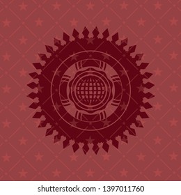 international icon inside red emblem. Vintage.