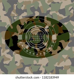 international icon on camo texture