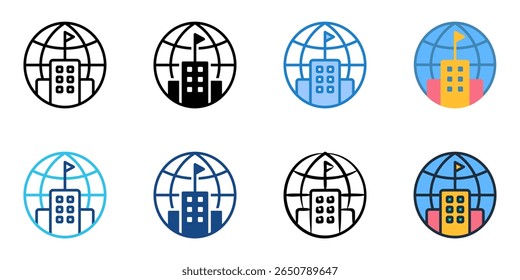 Conjunto de iconos internacionales colección de estilos múltiples 
