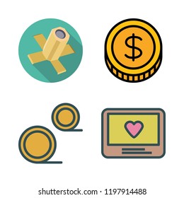 international icon set. vector set about coin, satellite, monitor and coins icons set.