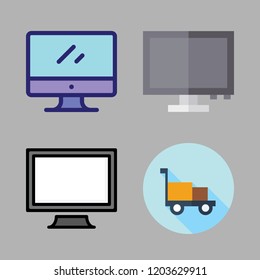international icon set. vector set about transportation and monitor icons set.