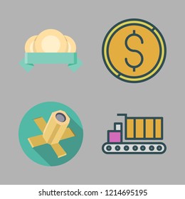 international icon set. vector set about cargo truck, coins, coin and satellite icons set.