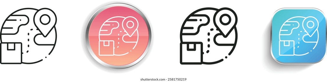 international icon. Thin Linear, Regular and Button Style Design Isolated On White Background