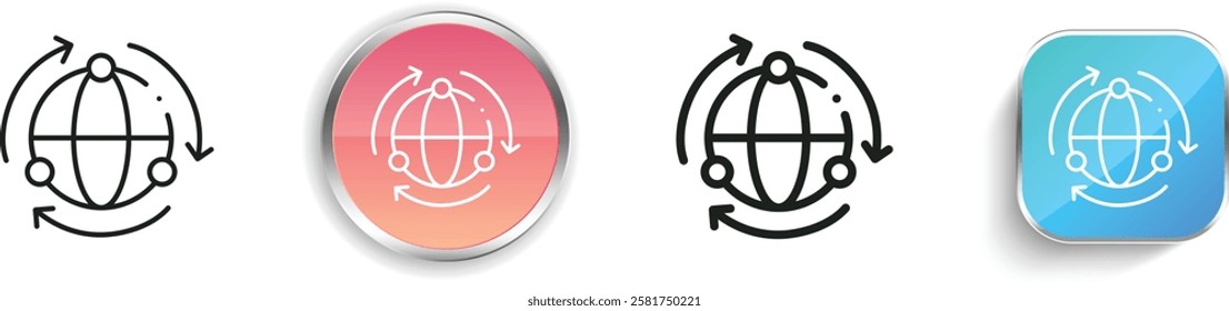 international icon. Thin Linear, Regular and Button Style Design Isolated On White Background
