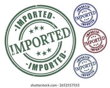 International Import Stamp Pack, Grunge Rubber Customs Vector Icons