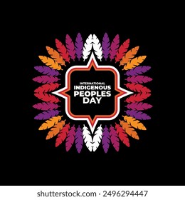 International Indigenous Peoples Day celebration vector illustration