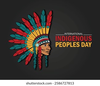 International Indigenous peoples day greeting social media design. Banner, poster, card, postcard, placard and background design.