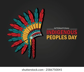 International Indigenous peoples day greeting social media design. Banner, poster, card, postcard, placard and background design.