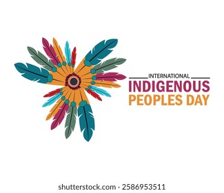 International Indigenous peoples day greeting social media design. Banner, poster, card, postcard, placard and background design.