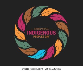 International Indigenous peoples day greeting social media design.
