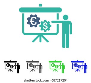 International Industry Project Presentation flat vector pictograph. Colored international industry project presentation gray, black, blue, green pictogram versions. Flat icon style for web design.
