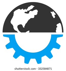 International Industry vector icon. Style is flat symbol, rounded angles, white background.