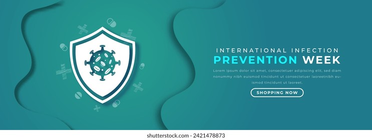 International Infection Prevention Week Paper cut style Vector Design Illustration for Background, Poster, Banner, Advertising, Greeting Card