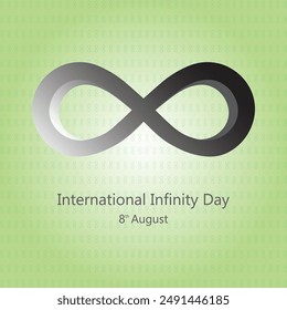 International Infinity Day, held on 8 August. 3D infinity symbol design Vector, illustration. 