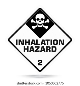 International Inhalation Hazard Class 2 Symbol,White Warning Dangerous icon on white background, Attracting attention Security First sign, Idea for,graphic,web design,Vector and illustration,EPS10.