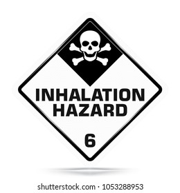 International Inhalation Hazard Class 6 Symbol,White Warning Dangerous icon on white background, Attracting attention Security First sign, Idea for,graphic,web design,Vector and illustration,EPS10.