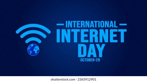 Plantilla de fondo del Día Internacional de Internet. Concepto de vacaciones. plantilla de diseño de fondo, pancarta, carteles, tarjetas y afiches con inscripción de texto y color estándar. ilustración vectorial.
