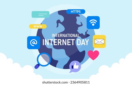 International internet day creative concept background