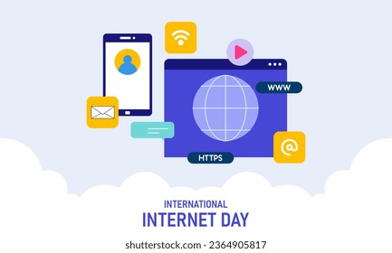 Fondo de concepto creativo del Día Internacional de Internet