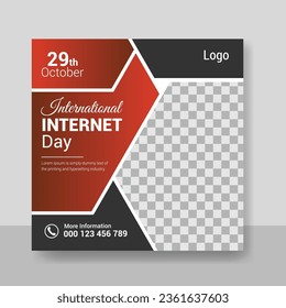 International Internet Day social media post design template