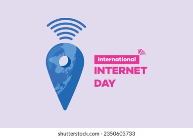 International internet day. Template design with hand drawing style. Colored flat vector illustration isolated. 