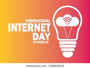 International Internet Day Vector illustration concept background. October 29. Internet concept. Template for background, banner, card, poster with text inscription.