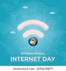 International Internet day. An Internet World, 3D illustration