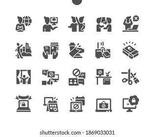 International Internet Free Day 31 January. Network cable was cut with pliers. No internet. Calendar. Thirty-first of january. Holiday. Vector Solid Icons. Simple Pictogram