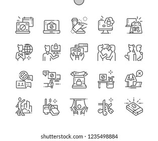 International Internet-Free Day Well-crafted Pixel Perfect Vector Thin Line Icons 30 2x Grid for Web Graphics and Apps. Simple Minimal Pictogram