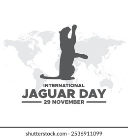 Ilustração do vetor do Dia Internacional da Jaguar em 29 de novembro. Projeto de banner do Dia Internacional da Jaguar. 