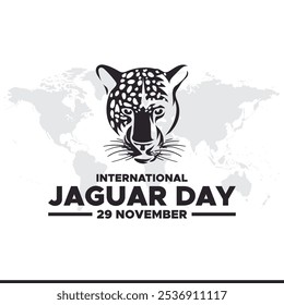 Ilustração do vetor do Dia Internacional da Jaguar em 29 de novembro. Projeto de banner do Dia Internacional da Jaguar. 