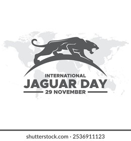 Ilustração do vetor do Dia Internacional da Jaguar em 29 de novembro. Projeto de banner do Dia Internacional da Jaguar. 