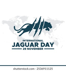 Ilustración vectorial del Día Internacional del Jaguar el 29 de noviembre. Diseño de Anuncio del Día Internacional del Jaguar. 