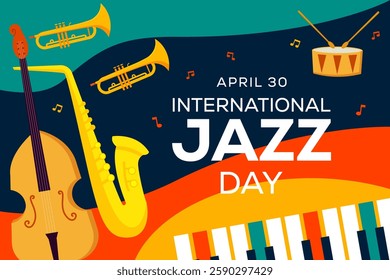 international jazz day background illustration in flat design