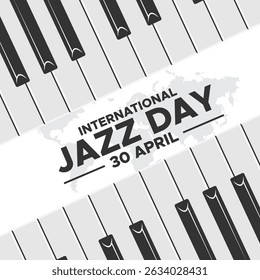 Celebração do Dia Internacional do Jazz. Vetor do Dia Internacional do Jazz. Projeto plano de fundo do Dia Mundial do Jazz. 30 de abril. ilustração vetorial, cartaz, banner, panfleto, saudação, convite e evento.