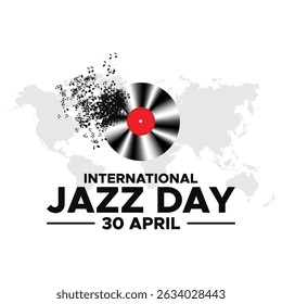 Celebração do Dia Internacional do Jazz. Vetor do Dia Internacional do Jazz. Projeto plano de fundo do Dia Mundial do Jazz. 30 de abril. ilustração vetorial, cartaz, banner, panfleto, saudação, convite e evento.