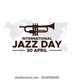 Celebração do Dia Internacional do Jazz. Vetor do Dia Internacional do Jazz. Projeto plano de fundo do Dia Mundial do Jazz. 30 de abril. ilustração vetorial, cartaz, banner, panfleto, saudação, convite e evento.