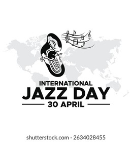 International Jazz Day celebration. International Jazz Day Vector. Flat World Jazz Day background design. April 30. vector illustration, poster, banner, flyer, greeting, invitation, and event.