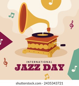International Jazz Day Celebration. World Jazz Day background. Happy Jazz Day. April 30. Cartoon Vector illustration design for Poster, Banner, Flyer, Greeting, Card, Cover, Post, invitation, Event.