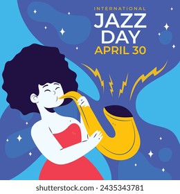 International Jazz Day Celebration. World Jazz Day background. Happy Jazz Day. April 30. Cartoon Vector illustration design for Poster, Banner, Flyer, Greeting, Card, Cover, Post, invitation, Event.
